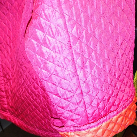 2XL Exquisite Fuisha/Orange Silk with Bling Zipper Jacket - Picture 4 of 5